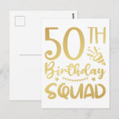 50e verjaardag Squad 50 feest Crew Briefkaart (Voorkant / Achterkant)