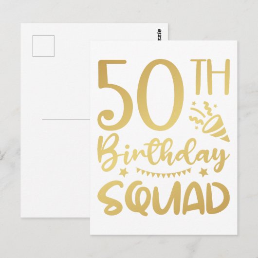 50e verjaardag Squad 50 feest Crew Briefkaart (Voorkant / Achterkant)
