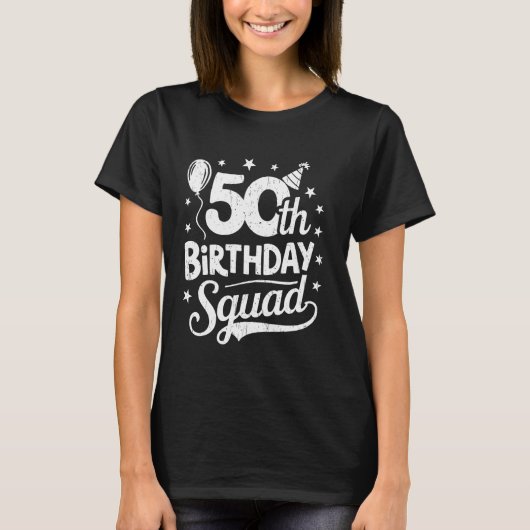 50e Verjaardag Squad Bday Party Familie Groep Matc T-shirt (Voorkant)