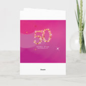 50e verjaardag - Star-nummer - Roze - 50 jaar oud Kaart (Achterkant)