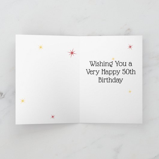 50e verjaardag - Star-nummer - Roze - 50 jaar oud Kaart (Binnen)