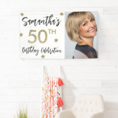 50e verjaardag sterren Foto Gold Party banner (Insitu)
