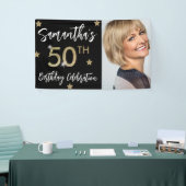 50e verjaardag sterren Foto Gold Party banner (Beurs)
