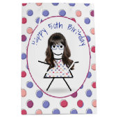 50e verjaardag 'Stick Girl' op pooldots Medium Cadeauzakje (Voorkant)