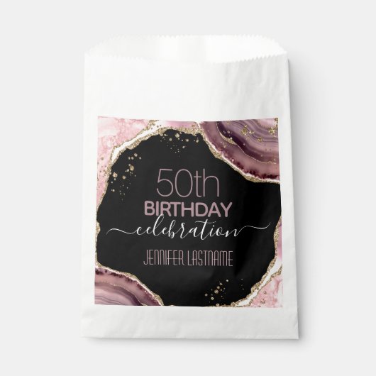 50e verjaardag Stone and Gold Favor Bags Bedankzakje (Voorkant)