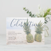 50e verjaardag strand bruiloft viering kaart (Staand voorkant)