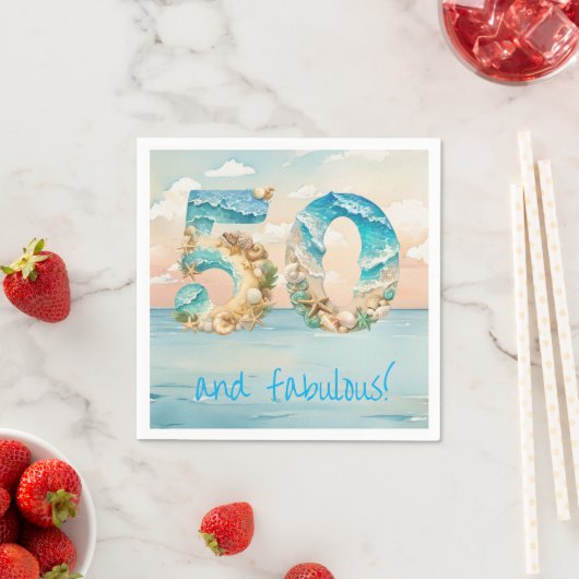 50e verjaardag strandfeest servet (Insitu)