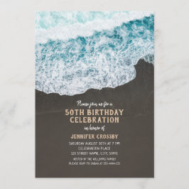 50e verjaardag Strandgolf Ocean Cool Nautical Kaart