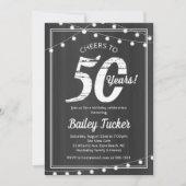 50e verjaardag String Lights op schoolbord Kaart (Voorkant)