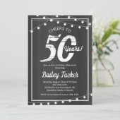 50e verjaardag String Lights op schoolbord Kaart (Staand voorkant)