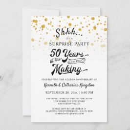 50e verjaardag Surprise Party Gouden Confetti Kaart