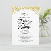 50e verjaardag Surprise Party Gouden Confetti Kaart (Staand voorkant)