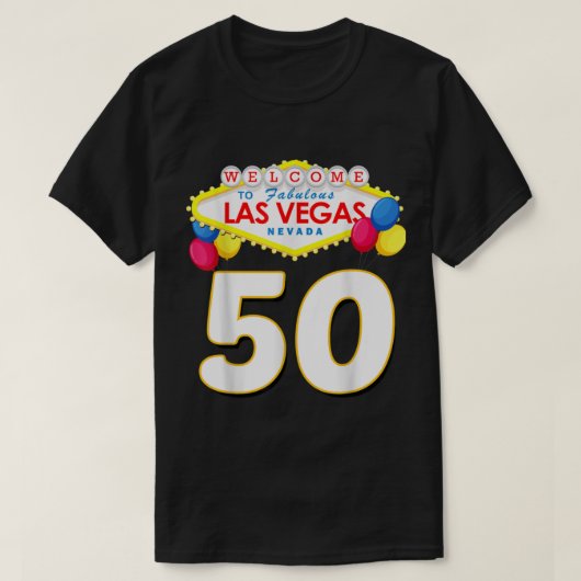 50e verjaardag T Shirt Las Vegas Fabulous 50 jaar (Design voorkant)