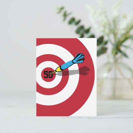 50e verjaardag - Target Bullseye Uitnodiging (Staand voorkant)