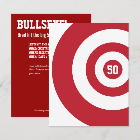 50e verjaardag - Target Bullseye Uitnodiging (Voorkant / Achterkant)