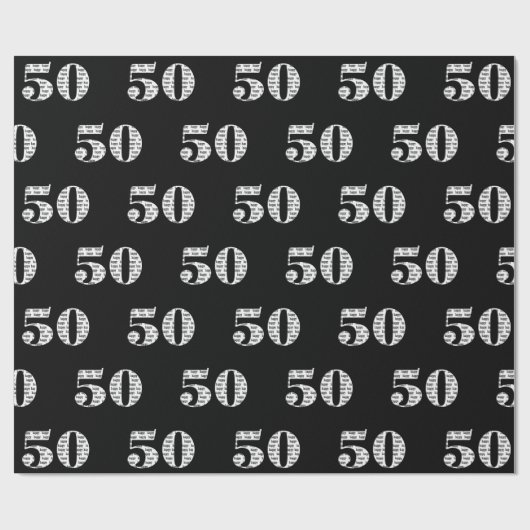50e verjaardag tekst cadeaupapier (Vlak)