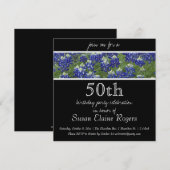 50e verjaardag Texas Bluebonnets Floral Invitation Kaart (Voorkant / Achterkant)