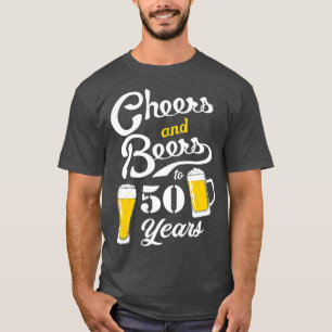 50e verjaardag thema Funny Cheers and Beers tot 50 T-shirt