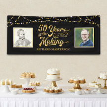 50e verjaardag | Then & Now foto's | Zwart en Goud