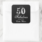 50e verjaardag ticker vierkante sticker (Tas)