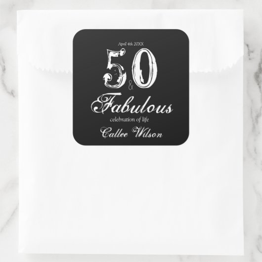  50e verjaardag  ticker vierkante sticker (Tas)