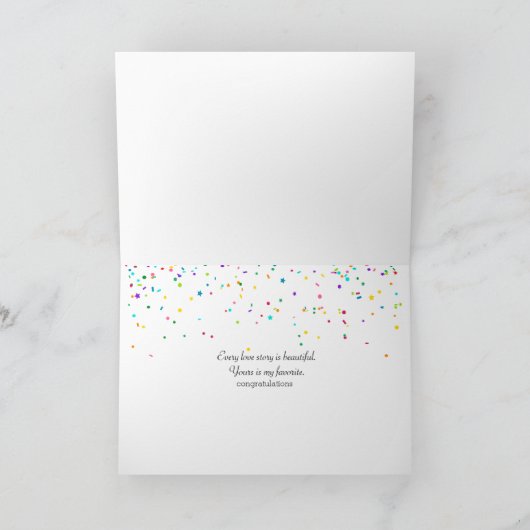 50e verjaardag toast in confetti kaart (Binnen)