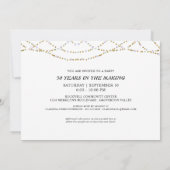 50e verjaardag toen & nu foto's String Lights Invi Kaart (Achterkant)