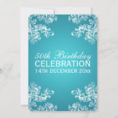 50e verjaardag  trillen 2 Turquoise Kaart (Achterkant)