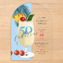 50e Verjaardag Tropisch Blauwe Pina Colada Feest