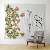 50e verjaardag  tropische bloemen wandkleed (In Situ (horizontaal))