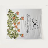 50e verjaardag  tropische bloemen wandkleed (Voorkant (horizontaal))