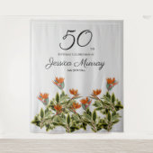 50e verjaardag  tropische bloemen wandkleed (Voorkant)