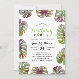 50e verjaardag Tropische Waterverf verlaat Kaart