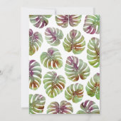 50e verjaardag Tropische Waterverf verlaat Kaart (Achterkant)