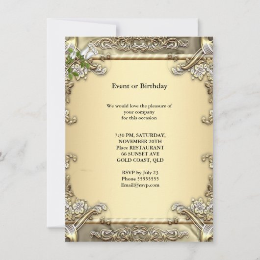 50e verjaardag Trouwfeest Crème Roze Goud Kaart (Achterkant)