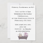 50e verjaardag tweeslachtig platte Kaart — Uitnodi (Achterkant)