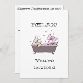 50e verjaardag tweeslachtig platte Kaart — Uitnodi (Voorkant / Achterkant)