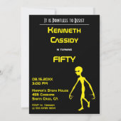 50e Verjaardag 👽🎉 UFO Alien Ontvoering PARTY Kaart (Achterkant)