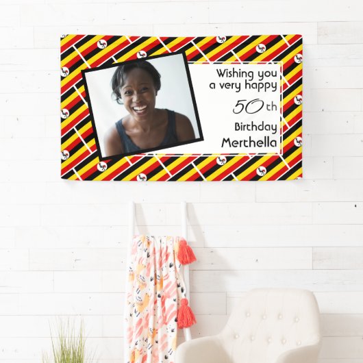 50e verjaardag UGANDA VLAG Custom Photo Spandoek (Insitu)