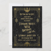 50e verjaardag Uitnodigen Roaring 20s Twenties Art Kaart (Voorkant)