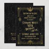50e verjaardag Uitnodigen Roaring 20s Twenties Art Kaart (Voorkant / Achterkant)