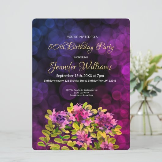 50e verjaardag uitnodiging (Staand voorkant)