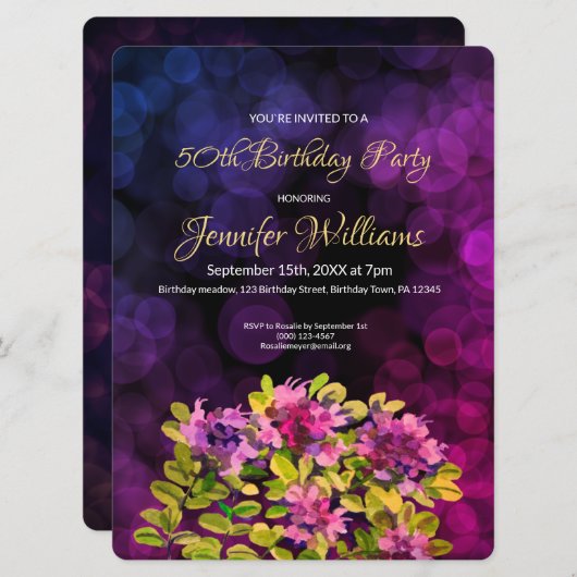 50e verjaardag uitnodiging (Voorkant / Achterkant)