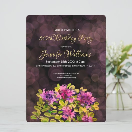 50e verjaardag uitnodiging (Staand voorkant)