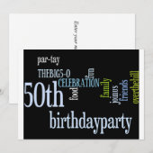 50e verjaardag Uitnodiging (Voorkant / Achterkant)