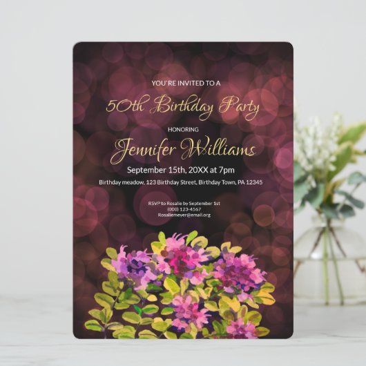 50e verjaardag uitnodiging (Staand voorkant)