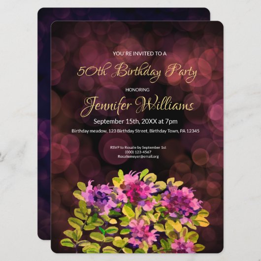 50e verjaardag uitnodiging (Voorkant / Achterkant)