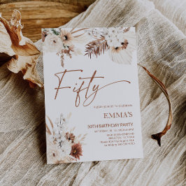 50e verjaardag uitnodiging Boho Pampas