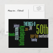 50e verjaardag Uitnodiging Briefkaart (Voorkant / Achterkant)