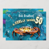 50e verjaardag uitnodiging - CRAB FEAST (Voorkant / Achterkant)